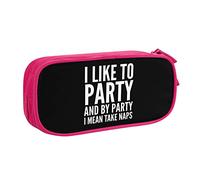 IUBBKI Mi piace fare festa e per festa intendo Take Naps Pencil Bag Astuccio per matite portatile a doppio strato per ufficio e scuola di grande capacità