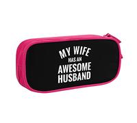 IUBBKI My Wife Has an Awesome Husband Pencil Bag Astuccio per matite portatile a doppio strato per ufficio e scuola di grande capacità