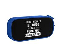 IUBBKI Non intendo essere scortese, ma stai zitto e spento Astuccio per matite portatile a doppio strato per ufficio a grande capacità