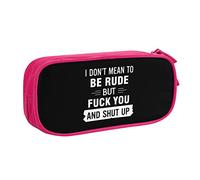 IUBBKI Non intendo essere scortese, ma stai zitto e spento Astuccio per matite portatile a doppio strato per ufficio a grande capacità