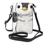 IUBBKI Portafoglio per cellulare pinguino - Piccolo portafoglio in pelle a tracolla da donna con tracolla Borsa per il trasporto di carte Cosmetici