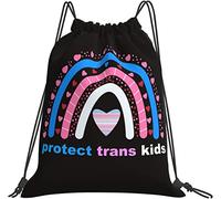IUBBKI Protect Trans Kids Transgender Pride Month Zaino, borsa da palestra Sackpack String Storage Pouch per palestra Sport Yoga Viaggi Donna Uomo