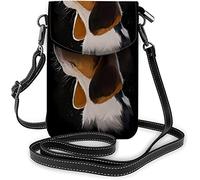 IUBBKI Pu Leather Small Cell Phone Purse Yorkshire Terrier Clothes Seduto nelle vicinanze Toy Ball Borse a tracolla Portafoglio da viaggio