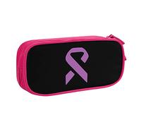 IUBBKI Purple Awareness Ribbon Pancreatic Cancer Pencil Bag Astuccio per matite portatile per ufficio a doppio strato di grande capacità