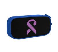 IUBBKI Purple Awareness Ribbon Pancreatic Cancer Pencil Bag Astuccio per matite portatile per ufficio a doppio strato di grande capacità