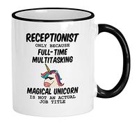 IUBBKI Regali per receptionist per donne Tazza da caffè da segretario da 11 once perché l'unicorno è un vero titolo di lavoro