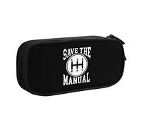 IUBBKI Save The Manual Pencil Bag Astuccio per matite portatile a doppio strato per ufficio e scuola di grande capacità