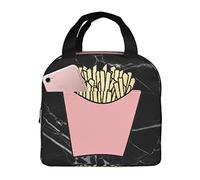IUBBKI Simpatiche borse per il pranzo con patatine fritte, scatola termica per il pranzo con borsa termica riutilizzabile tascabile per picnic sulla spiaggia
