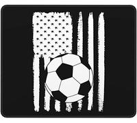 IUBBKI Soccer Futbol American Flag Tappetino per mouse Tappetino per mouse in pelle antiscivolo 10x12 pollici