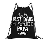 IUBBKI Solo i migliori papà vengono promossi a Papa Draw String Backpack Zaino portatile unisex, per viaggi sportivi in palestra scolastica