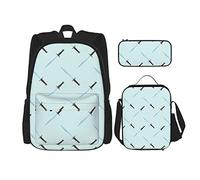 IUBBKI Sting Ragazzi Ragazze Zaino Daypack Set 3 pezzi School Bookbag Lunchbox Pencil Bag