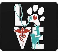 IUBBKI Tappetino per mouse veterinario Love Cat and Dog Tappetino per mouse in pelle antiscivolo 10x12 pollici