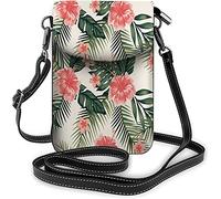 IUBBKI Teschio Fiori Borsa piccola per cellulare Day of The Dead Sugar Rose Horror Tattoo Borsa a tracolla per Halloween Nero Bianco