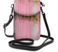 IUBBKI Teschio Fiori Borsa piccola per cellulare Day of The Dead Sugar Rose Horror Tattoo Borsa a tracolla per Halloween Nero Bianco