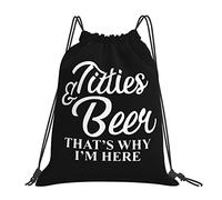 IUBBKI Titties And Beer Ecco perché sono qui Borsa con coulisse Zaino portatile unisex, per viaggi sportivi in palestra scolastica