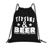 IUBBKI Titties And Beer Ecco perché sono qui Draw String Backpack Zaino portatile unisex, per viaggi sportivi in palestra scolastica