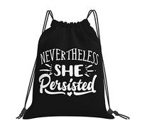 IUBBKI Tuttavia, She Persist Draw String Backpack Zaino portatile unisex, per viaggi sportivi in palestra scolastica