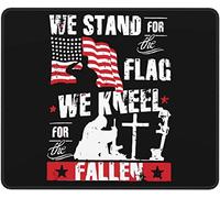 IUBBKI We Stand for The Flag We Kneel for The Fallen Tappetino per mouse Tappetino per mouse antiscivolo in pelle 10x12 pollici
