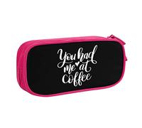 IUBBKI You Had Me at Coffee Pencil Bag Astuccio per matite portatile a doppio strato per ufficio e scuola di grande capacità