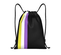 IUBBKI Zaino con coulisse Non Binary Pride, borsa da palestra, piccolo zaino da viaggio, borsa sportiva per donne e uomini