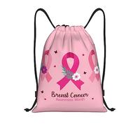 IUBBKI Zaino con coulisse per il mese della consapevolezza del cancro al seno, borsa da palestra, piccolo zaino da viaggio, borsa sportiva per donne e uomini