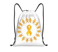 IUBBKI Zaino con coulisse per la consapevolezza del cancro infantile a settembre, borsa da palestra, piccolo zaino da viaggio, borse sportive per donne e uomini