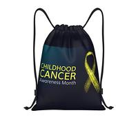IUBBKI Zaino con coulisse per la consapevolezza del cancro infantile a settembre, borsa da palestra, piccolo zaino da viaggio, borse sportive per donne e uomini