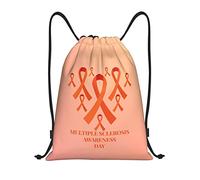IUBBKI Zaino con coulisse per la consapevolezza della sclerosi multipla, piccolo zaino da viaggio, borsa sportiva per donne e uomini