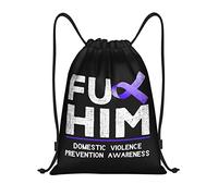 IUBBKI Zaino con coulisse per la consapevolezza della violenza domestica, borsa da palestra, piccolo zaino da viaggio, borse sportive per donne e uomini