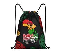 IUBBKI Zaino con coulisse per la giornata della libertà afroamericana di Juneteenth, borsa da palestra, piccolo zaino da viaggio, borsa sportiva per donne e uomini