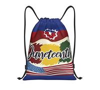 IUBBKI Zaino con coulisse per la giornata della libertà afroamericana di Juneteenth, borsa da palestra, piccolo zaino da viaggio, borsa sportiva per donne e uomini