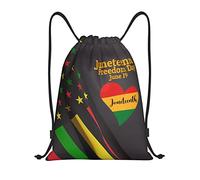 IUBBKI Zaino con coulisse per la giornata della libertà afroamericana di Juneteenth, borsa da palestra, piccolo zaino da viaggio, borsa sportiva per donne e uomini