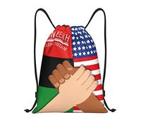 IUBBKI Zaino con coulisse per la giornata della libertà afroamericana di Juneteenth, borsa da palestra, piccolo zaino da viaggio, borsa sportiva per donne e uomini