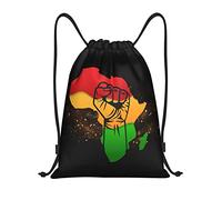 IUBBKI Zaino con coulisse per la giornata della libertà del pugno di Juneteenth, borsa da palestra, piccolo zaino da viaggio, borsa sportiva per donne e uomini