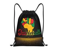 IUBBKI Zaino con coulisse per la giornata della libertà del pugno di Juneteenth, borsa da palestra, piccolo zaino da viaggio, borsa sportiva per donne e uomini