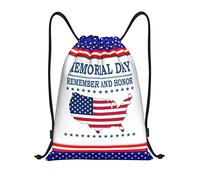 IUBBKI Zaino con coulisse per palestra, piccolo zaino da viaggio, borsa sportiva per donne e uomini, per ricordare e onorare la bandiera americana del Memorial Day.