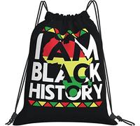 IUBBKI Zaino I Am Black History Month 2023, borsa da palestra Sackpack String Storage Pouch per palestra Sport Yoga Viaggi Donna Uomo