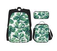 IUBBKI Zaino scuola tre pezzi tradizionale violino bianco per ragazze e adolescenti (combinazione borsa scuola + astuccio + borsa pranzo)