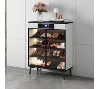 IUBGFTO Armadio portascarpe con disinfezione Intelligente, Sistema di Asciugatura a Temperatura costante 40℃, Armadio portascarpe con Ante in Vetro temperato, Organizer per Scarpe (Bianco)
