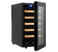 IUBGFTO Cantinetta per Vino per 18 Bottiglie Piccola cantinetta per Vino con Porta in Vetro e Maniglia Nascosta Cantinetta per Vino Indipendente per casa, Ufficio, Cucina e Bar
