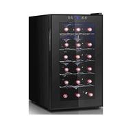IUBGFTO Cantinetta Termoelettrica per Vino Rosso e Bianco da 18 Bottiglie, Frigorifero Libera Installazione con Display LCD, Controlli Touch Digitali, Termostato Silenzioso, Doppio Strato