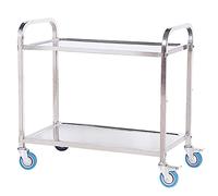 IUBGFTO Carrello CarrelloCarrelli Multistrato Carrello Servizio Bar Hotel Maniglia in Acciaio Manubrio per Carichi Pesanti Acciaio Inox