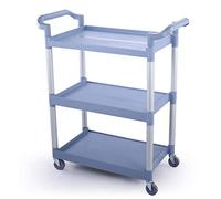 IUBGFTO Carrello di Servizio Multifunzione - Carrello per consegne mobili per Hotel e ristoranti, a Tre Strati di Spessore, con Contenitore di stoccaggio, Grande capacità, Grigio.
