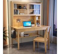 IUBGFTO Casa con cassetti e scrivania, Moderno Tavolo da Studio per Studenti/postazione di Lavoro con libreria per Ufficio Domestico (Naturale 31 Pollici)