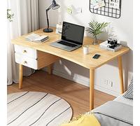 IUBGFTO con 2 cassetti, scrivania Moderna in Stile Semplice, Tavolo da Studio, postazione di Lavoro compatta, scrivania per Laptop per Ufficio Domestico (Rovere 47 Pollici)