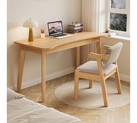 IUBGFTO con 2 cassetti, scrivania Moderna per Ufficio Domestico, Tavolo da Studio, scrivania in Legno massello Curvo (Naturale 47 Pollici)