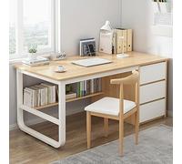 IUBGFTO con libreria e 3 cassetti PC scrivania Studio scrivania Studenti Tavolo Studio scrivania Moderna Semplice Ufficio casa/postazione di Lavoro (Rovere 47 Pollici)