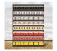 IUBGFTO Espositore per Sigarette, portasigarette gerarchico in Lega di Alluminio, Organizer per scaffali espositivi da Parete per supermercati (Marrone 60x40x7,5 cm)