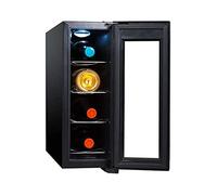 IUBGFTO Frigo per Vino da 4 Bottiglie, Zona di Temperatura 11-18 ℃, Frigorifero per Bevande, Porta in Vetro, Adatto per Camera da Letto, Ufficio, Cucina, Sala da Pranzo