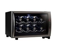 IUBGFTO Frigorifero da 8 Bottiglie-Bianco Rosso refrigeratore da appoggio-Mini Frigorifero Compatto per Vino, con Controllo Digitale, Porta in Acciaio Inossidabile